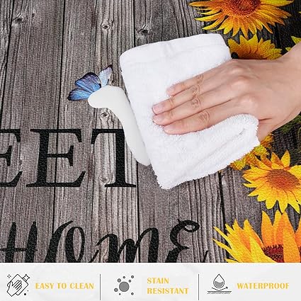 Modern Art Non Slip, Abstract Painting Cushioned Anti Fatigue, Waterproof Kitchen Mats, 18'' x 48'' + 18'' x 30''