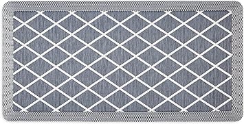 Miles Modern Diamond Anti-Fatigue Air-Infused Kitchen Mat, Beige, 19.6"x32"
