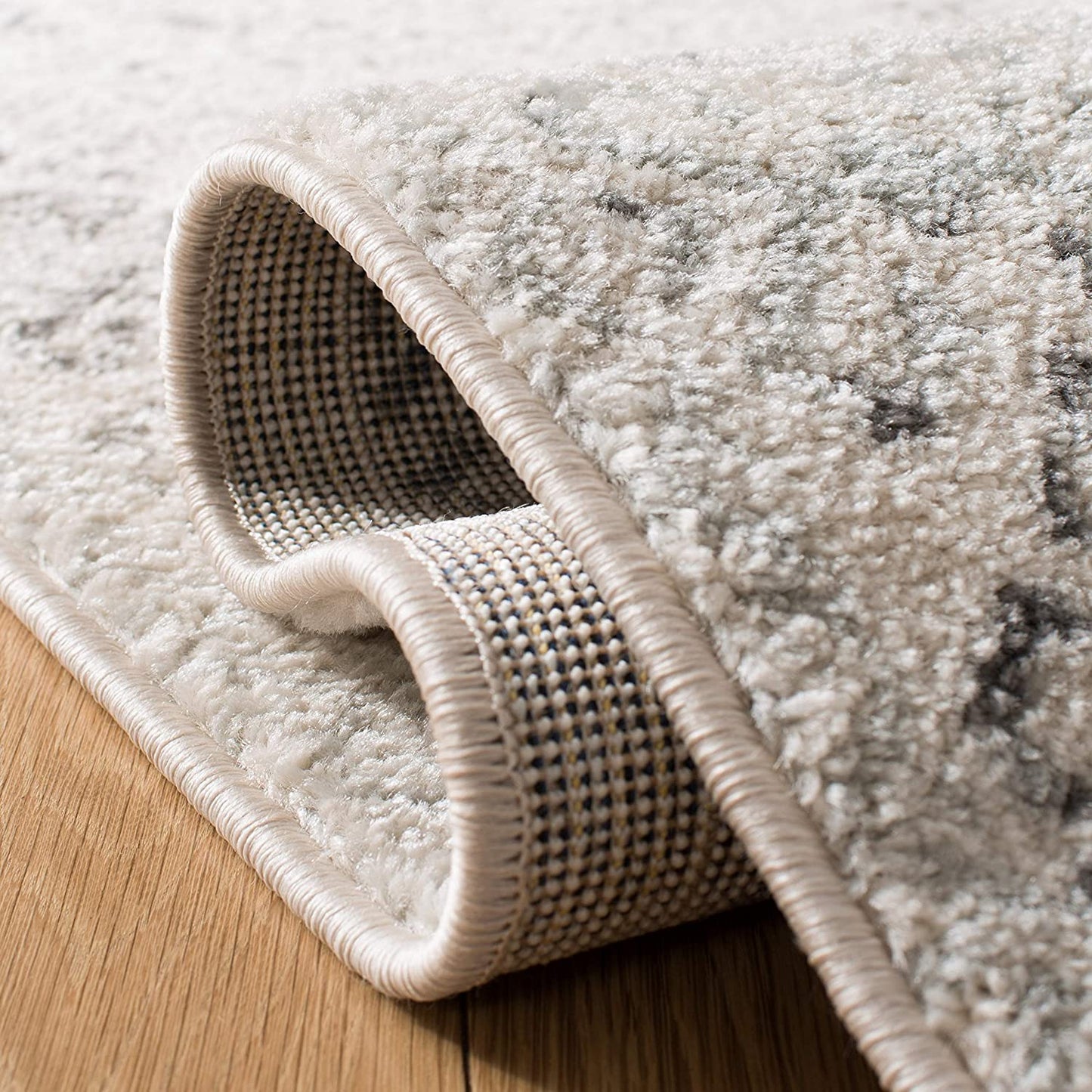 Moroccan Boho Distressed Area Rug Ivory / Grey