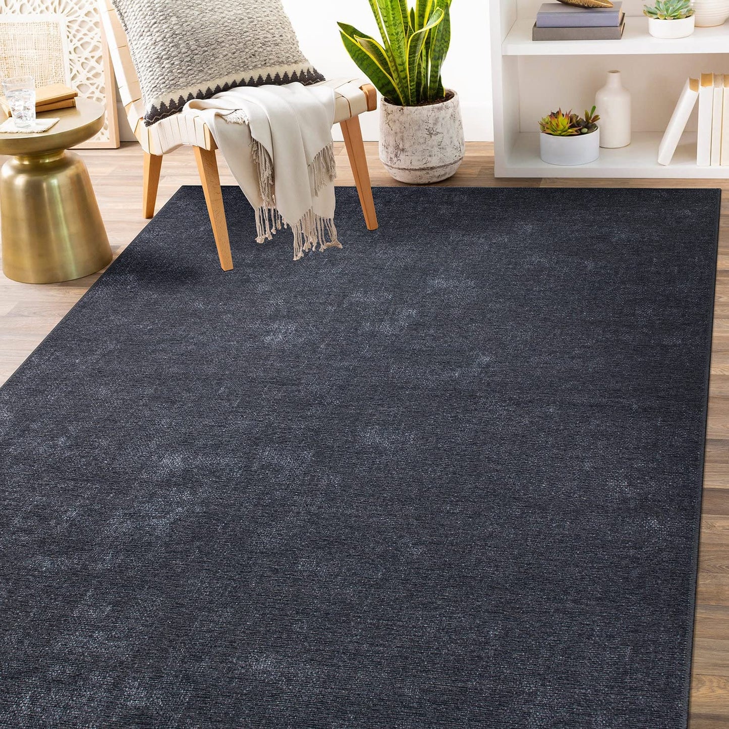 Contemporary Solid Stain Resistant Flat Weave Eco Friendly Premium Recycled Machine Washable Area Rug 10'x14' Cream