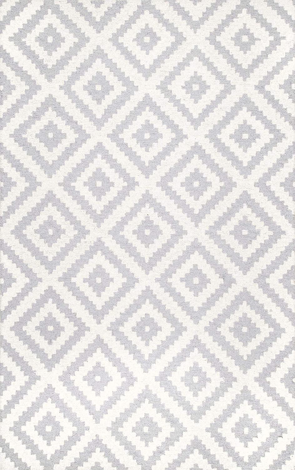 Kellee Light Grey Contemporary Wool Area Rug