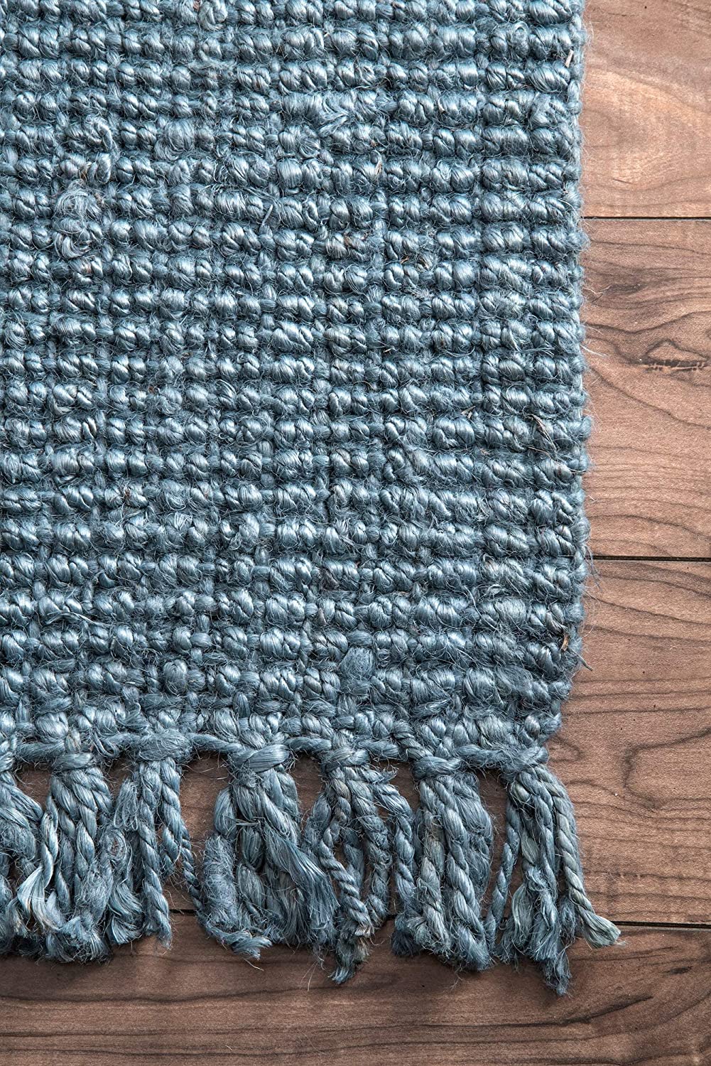 Chunky Loop Blue Jute Rug - Multiple sizes available