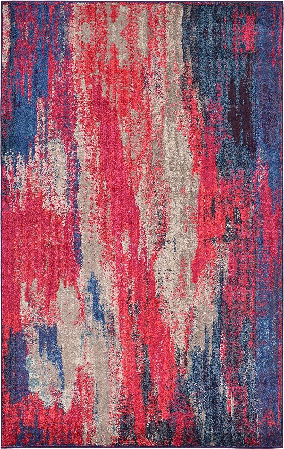 Bright Abstract Red Magenta Soft Area Rug