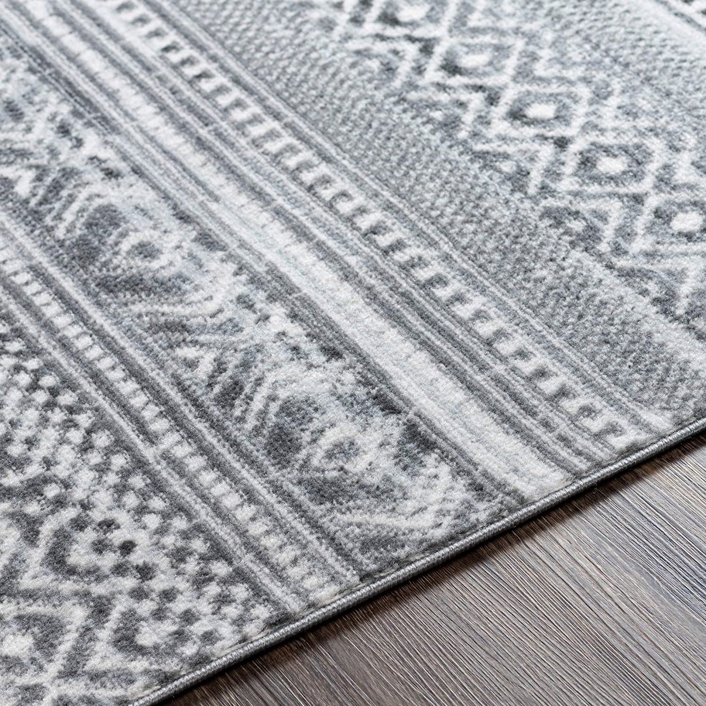 Bohemian Moroccan Kenna Soft Area Rug Gray