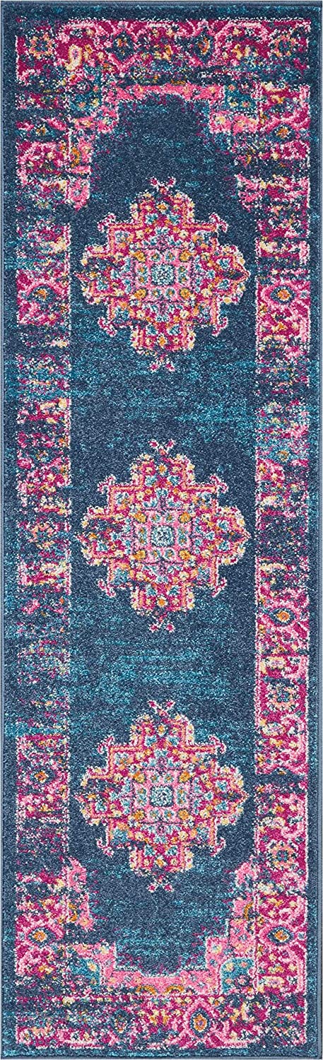 Blue Rose Contemporary Medallion Soft Area Rug