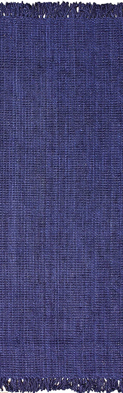 Chunky Loop Navy Blue Jute Rug - Multiple sizes available