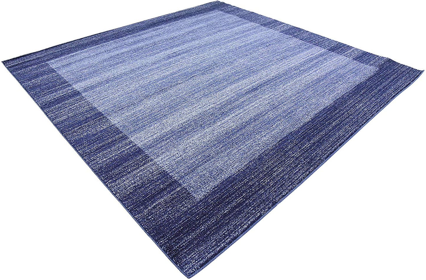 Contemporary Bordered Soft Navy Blue Area Rug