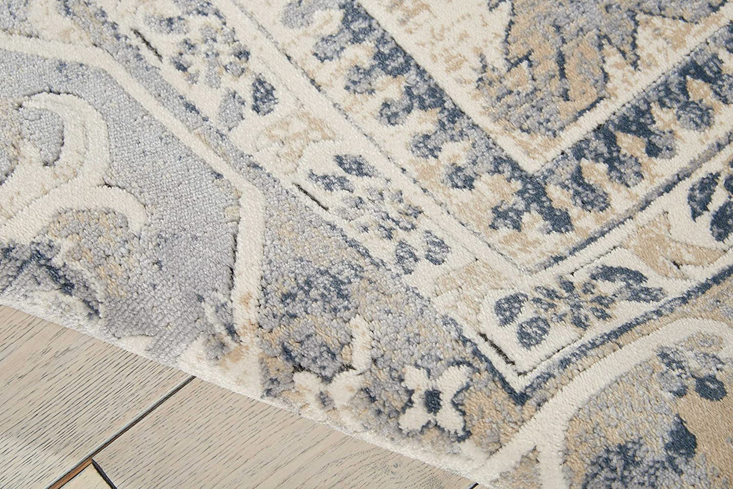 Antique Kathy Irelands Ivory Blue Soft Area Rug