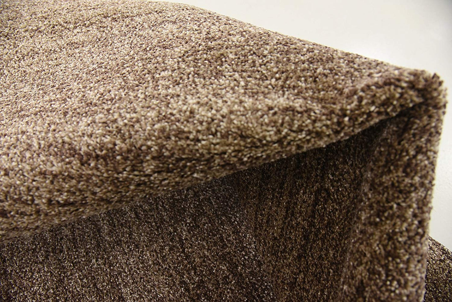 Contemporary Bordered Soft Light Brown Area Rug