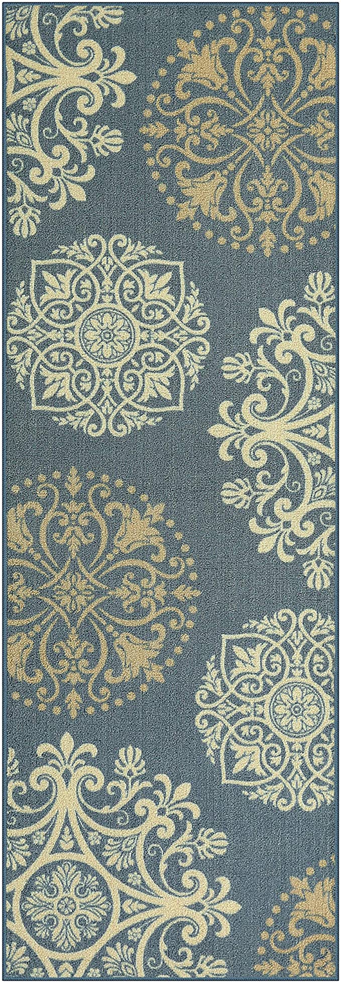 Maples Rugs  Non Skid Hallway Entry Rugs  Blue