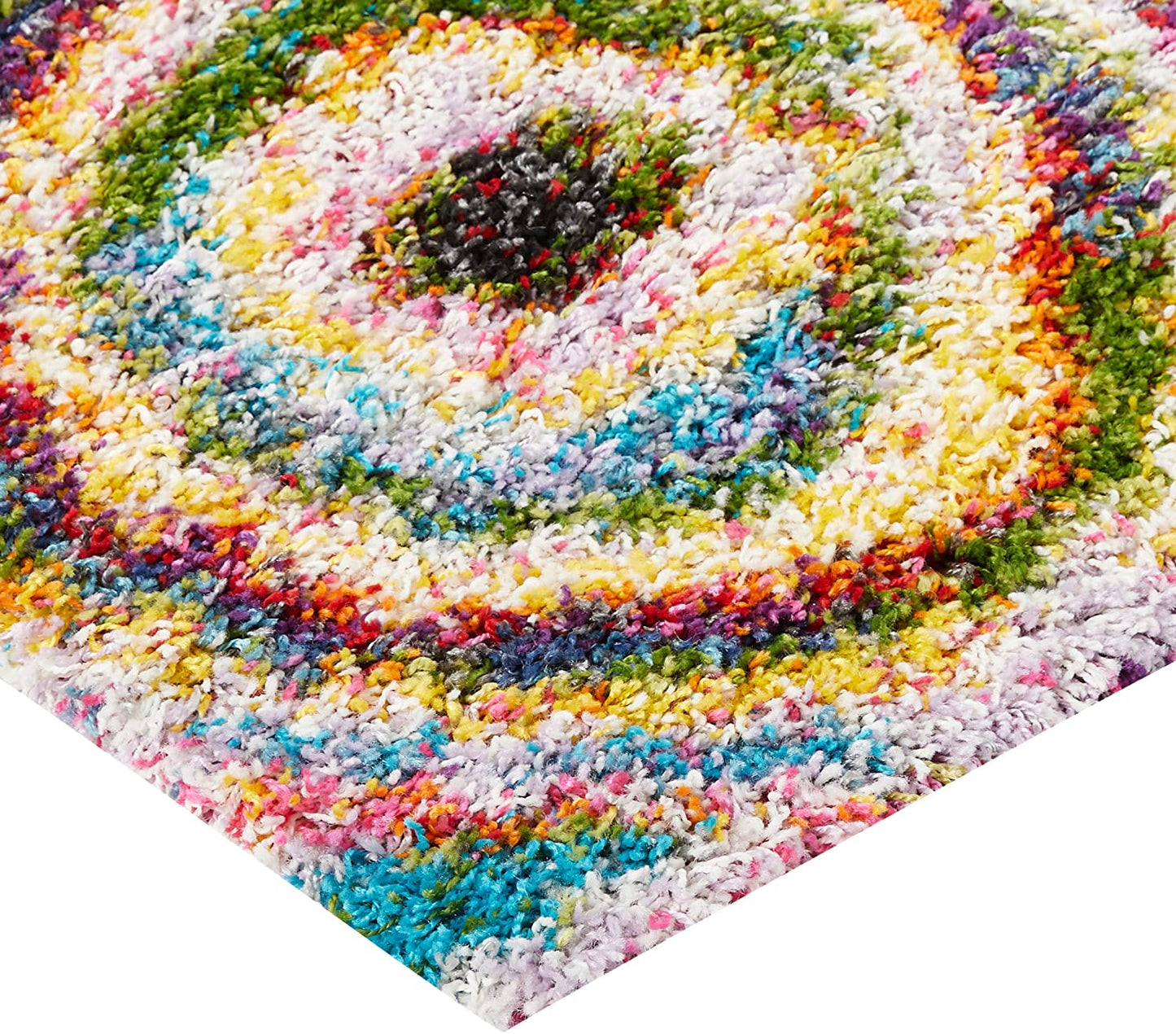 Kindra Circles Shag Area Rug - Multi