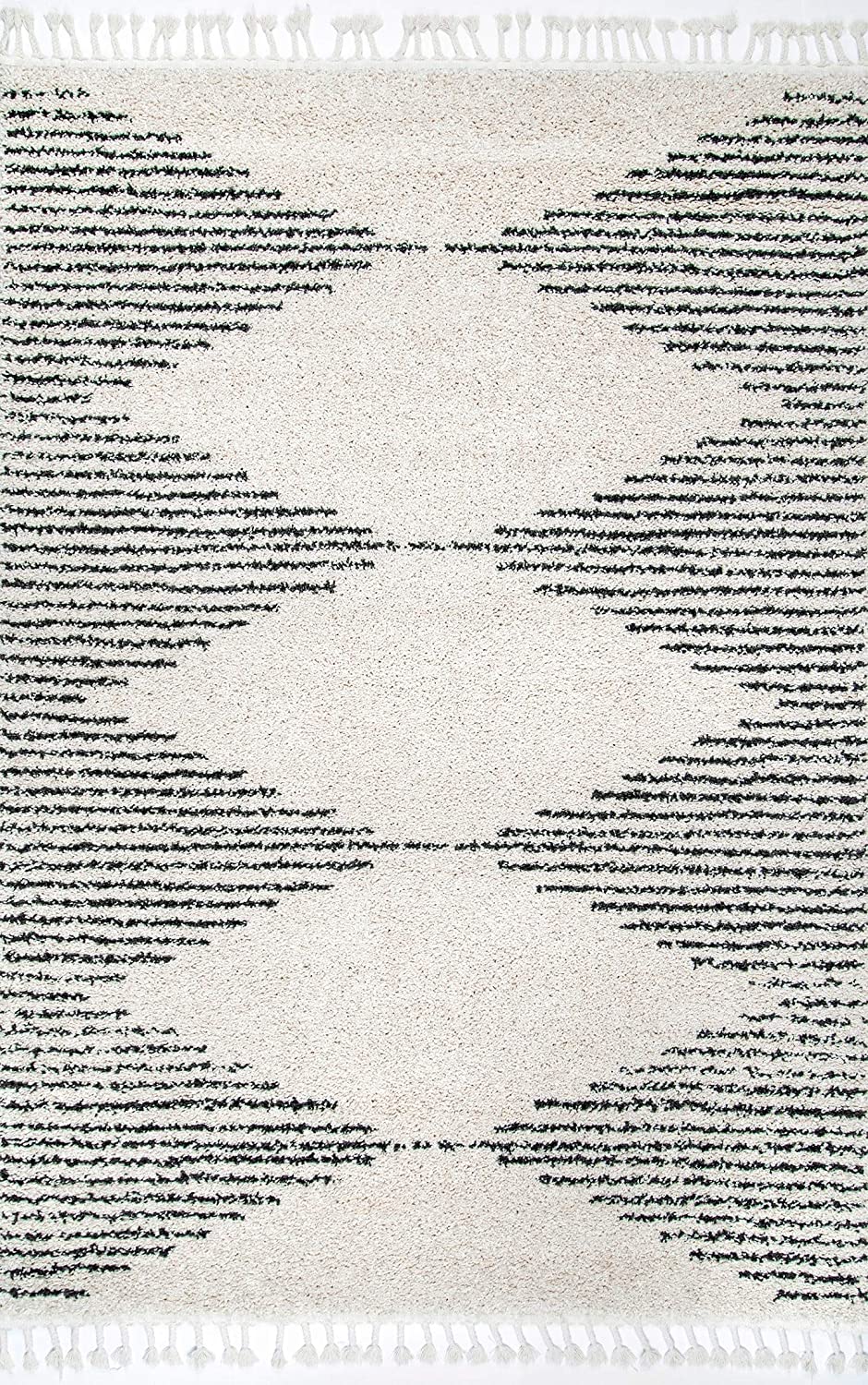 Moroccan Plush Soft Off-white Grey Shag Rug