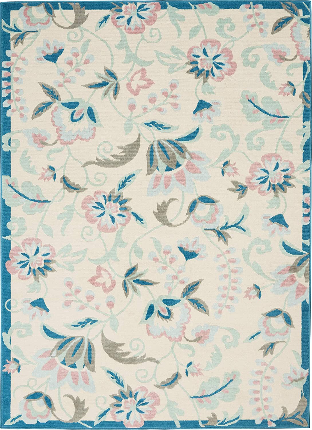 Floral Casual Ivory/Multicolor Area Rug