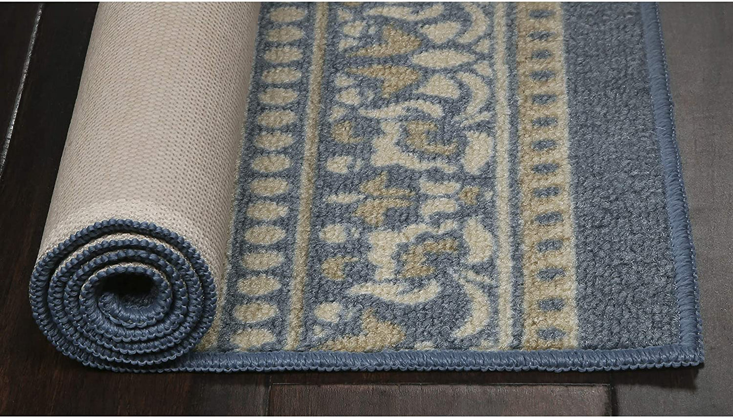 Maples Rugs Zoe Runner Rug Non Slip Hallwa Blue
