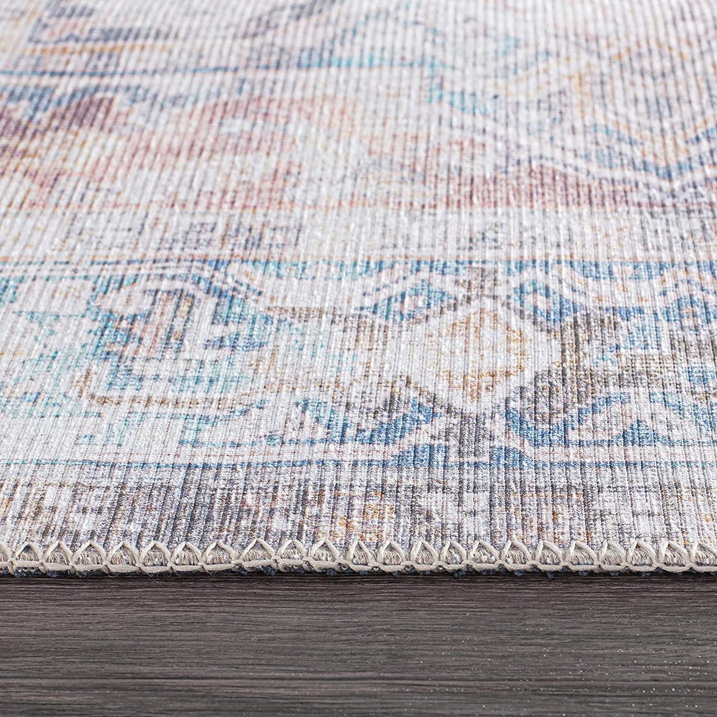 Bohemian Distressed Stain Resistant Flat Weave Eco Friendly Premium Recycled Machine Washable Area Rug 2'1"x3' Rust