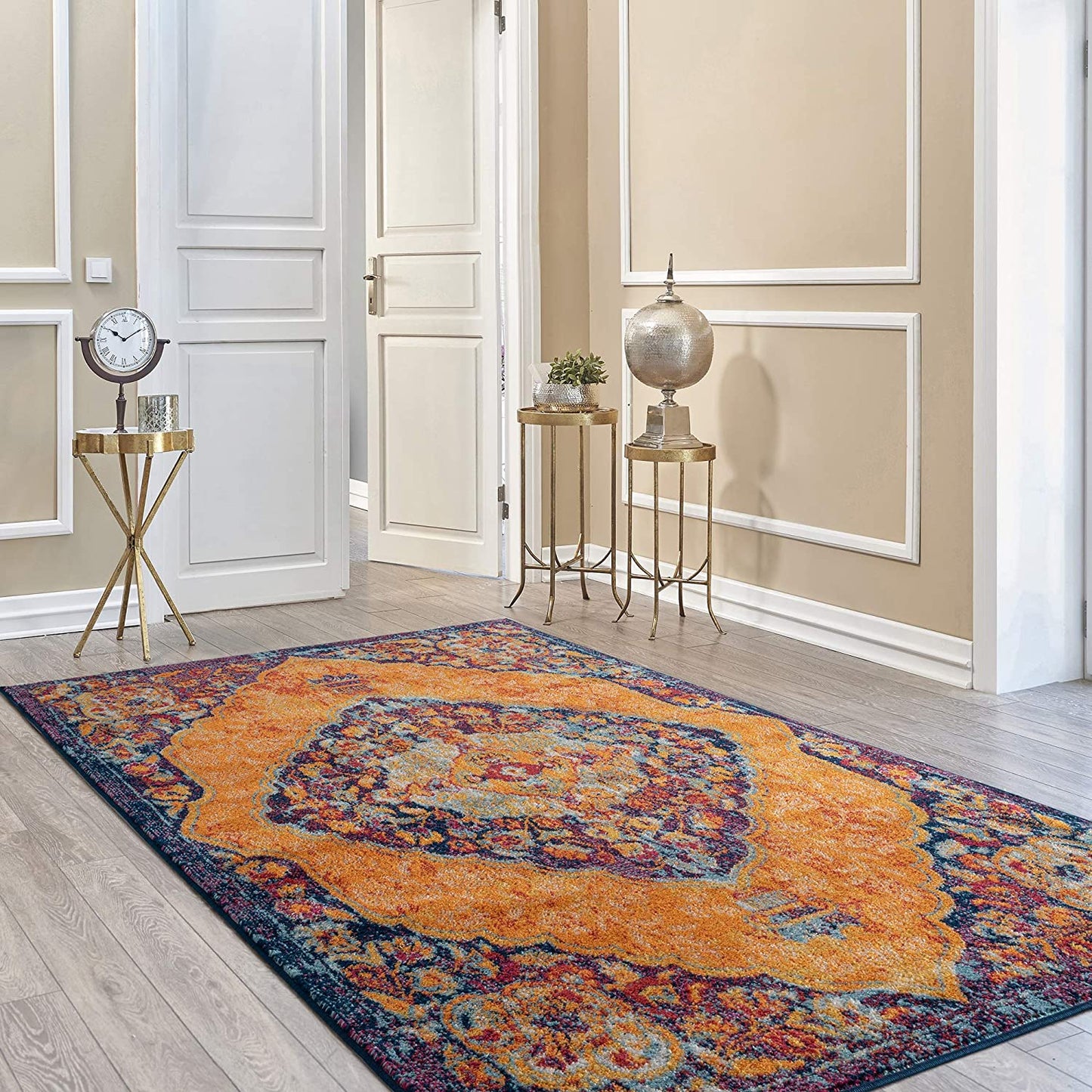 Medallilon Area Rug  Orange
