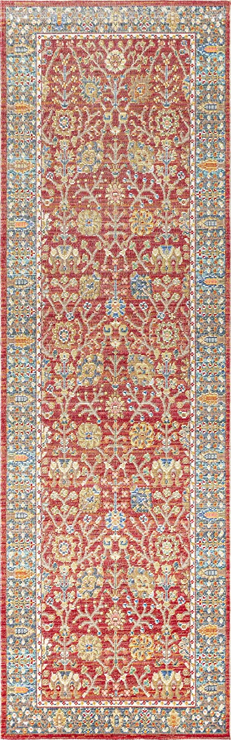 India Flower and Vine Burgundy Soft Area Rug