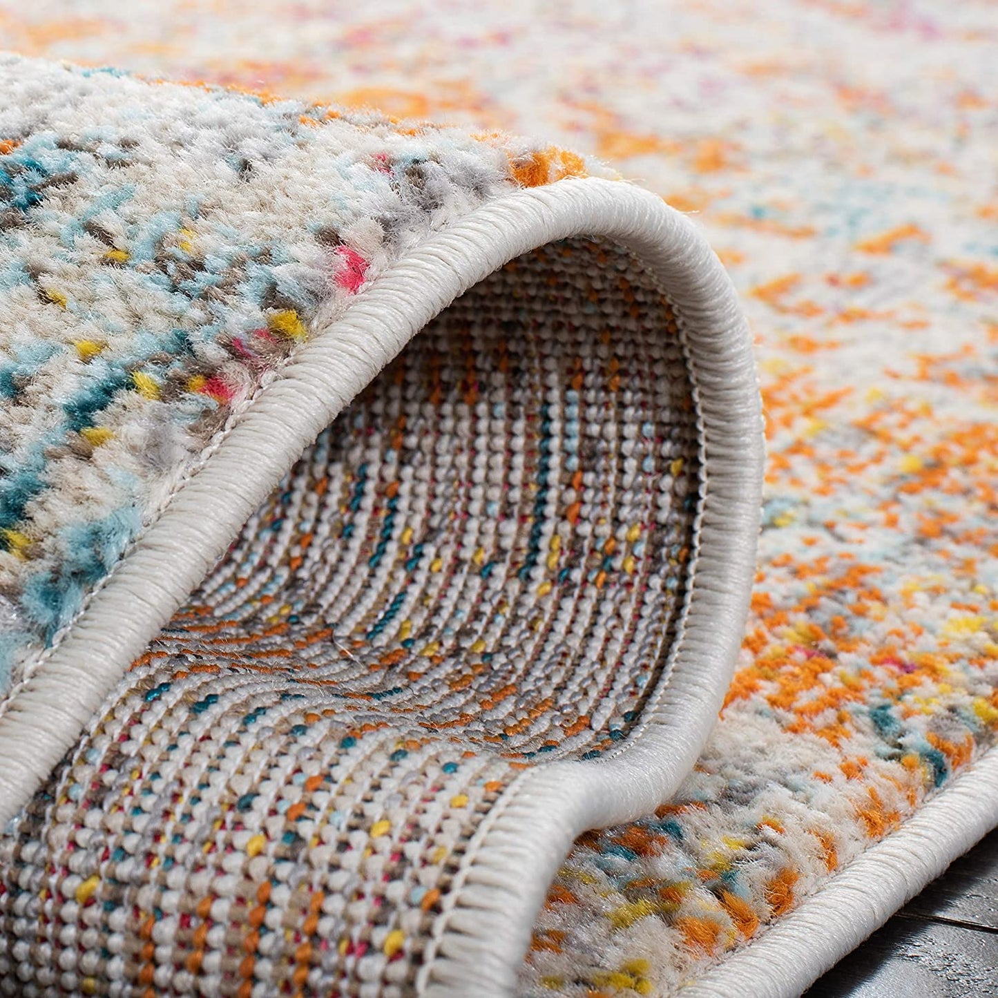 Modern Contemporary Abstract Area Rug,  Grey/Turquoise