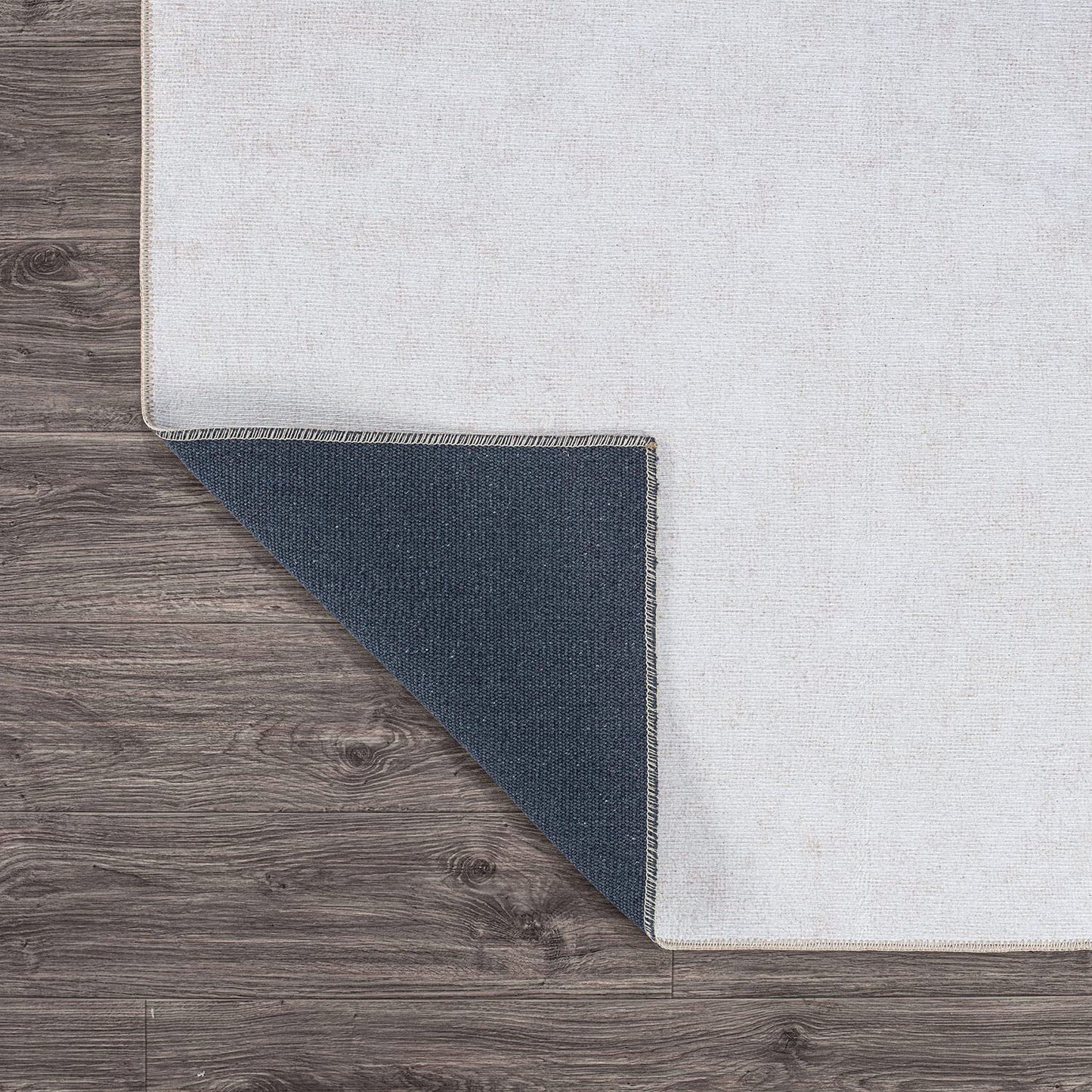 Contemporary Solid Stain Resistant Flat Weave Eco Friendly Premium Recycled Machine Washable Area Rug 10'x14' Cream
