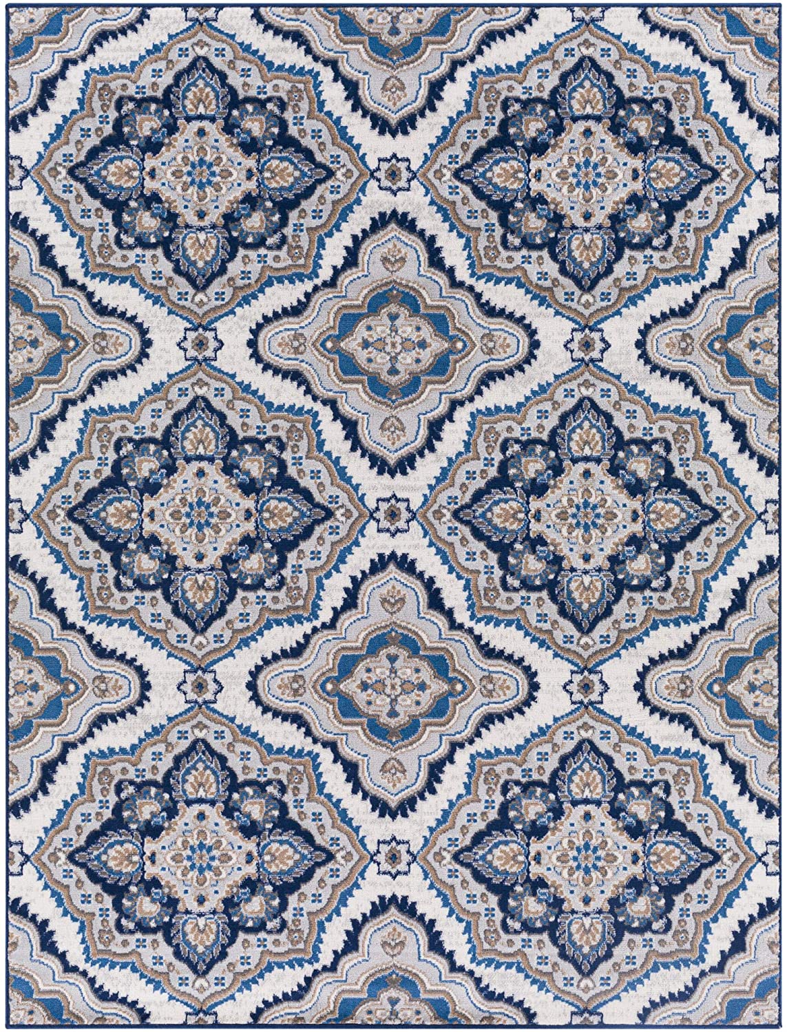 Demask Floral Selena Soft Area Rug, Navy
