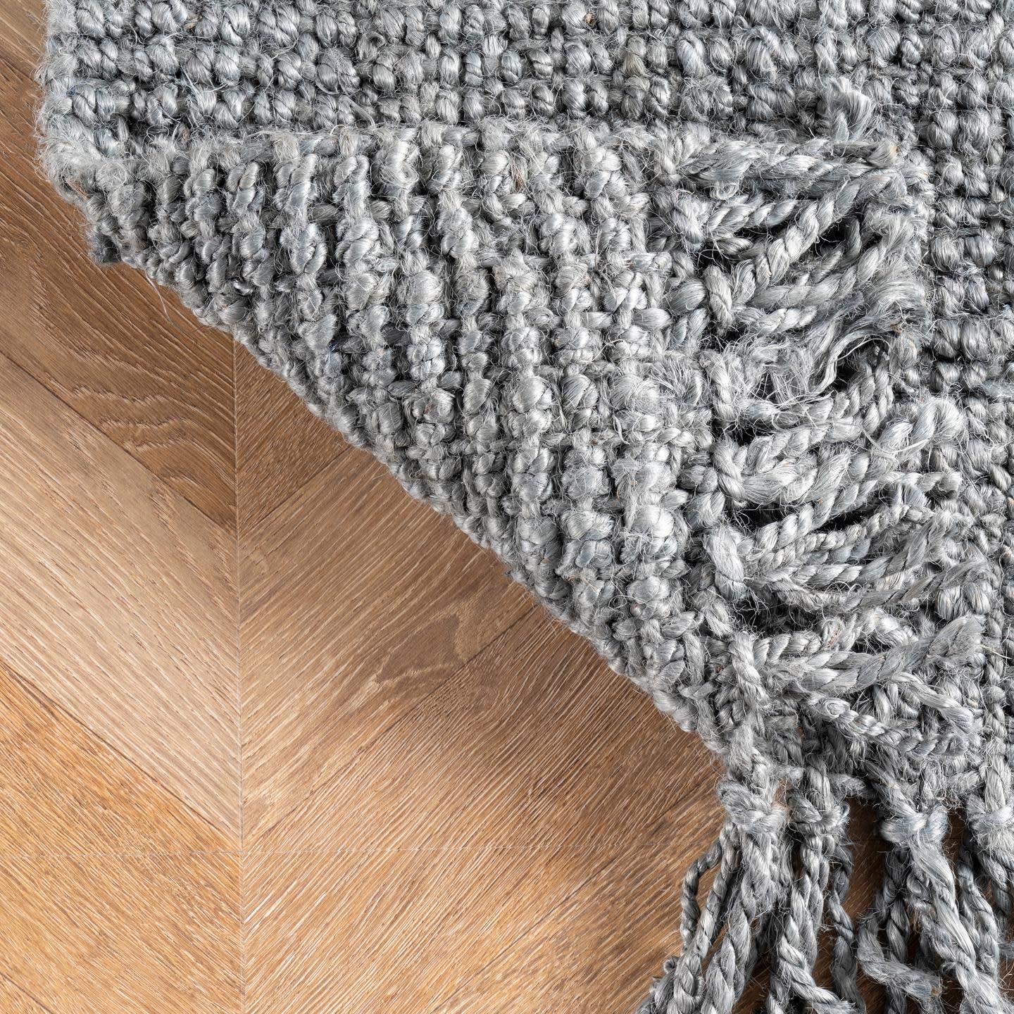 Chunky Loop Grey Jute Rug