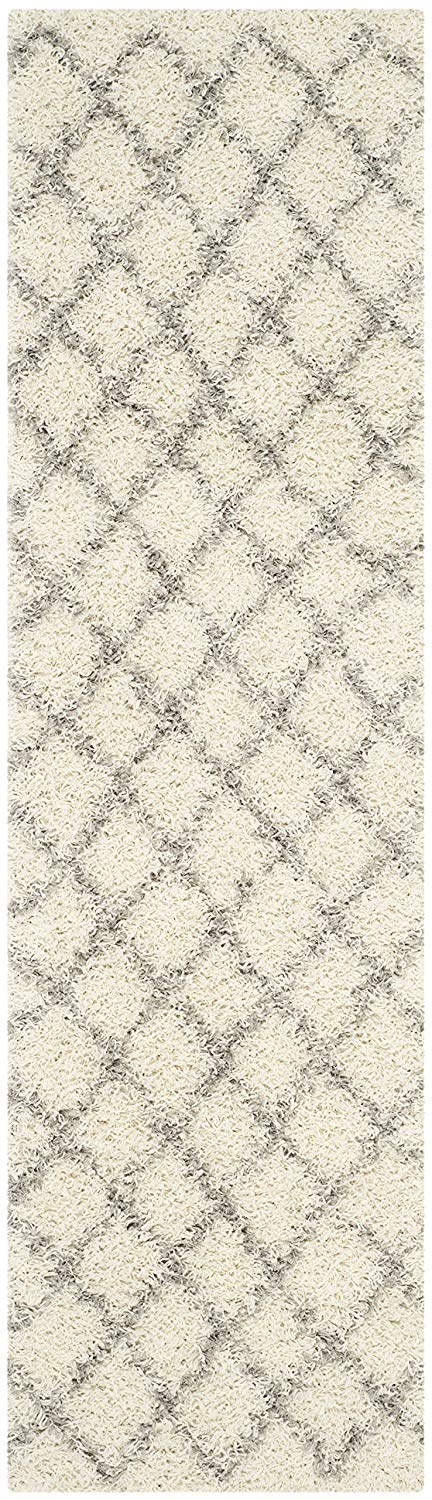 Ivory Grey Soft Plush Area Rug Shag