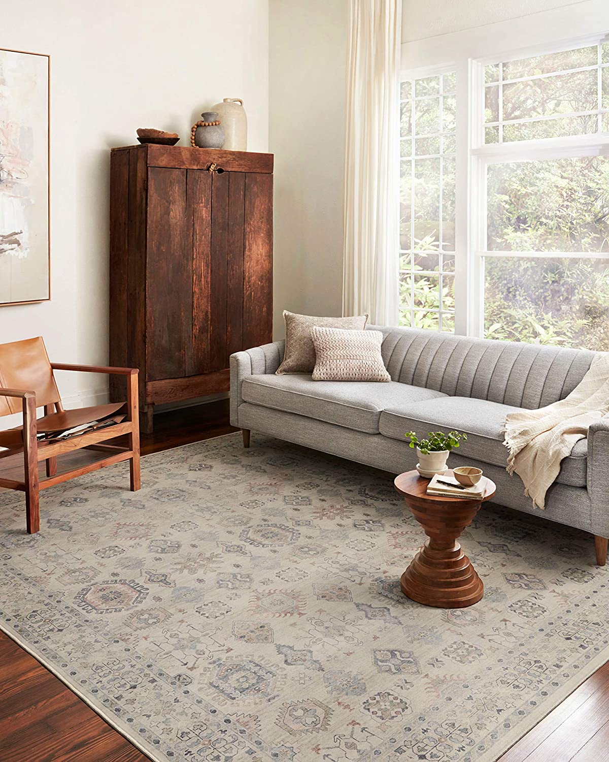 Hathaway Collection  Beige / Multi, Traditional Soft Area Rug