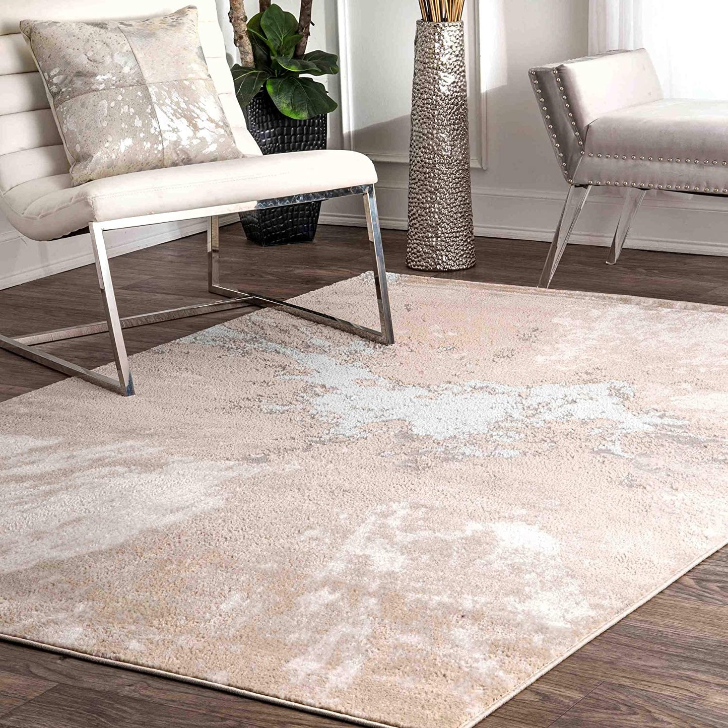 Cyn Abstract Area Rug,Beige