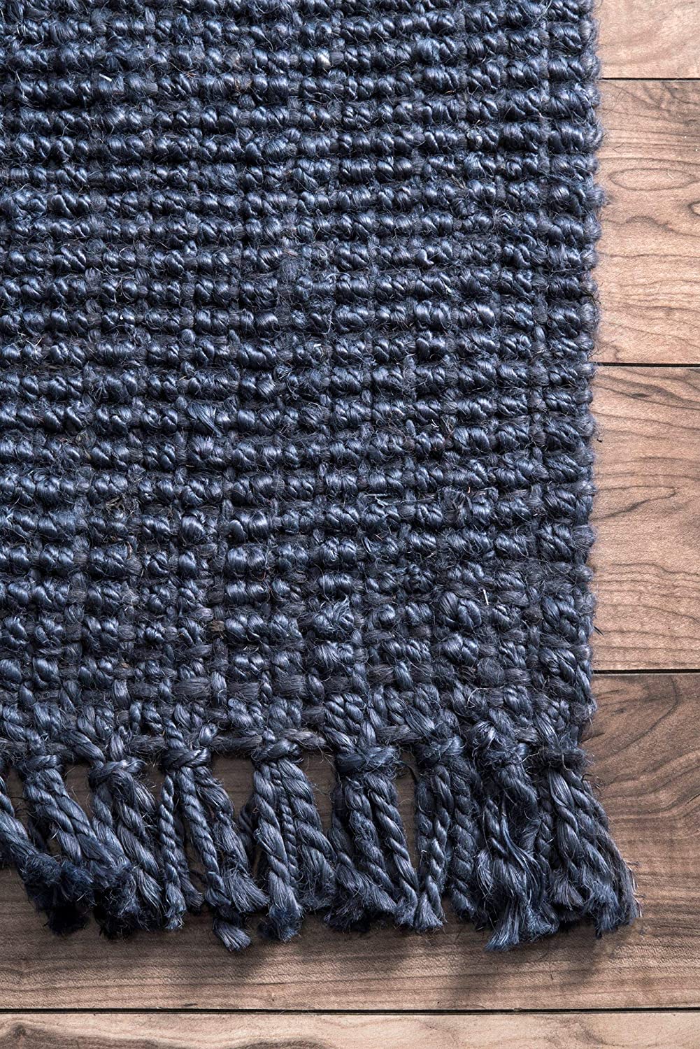 Chunky Loop Navy Blue Jute Rug - Multiple sizes available
