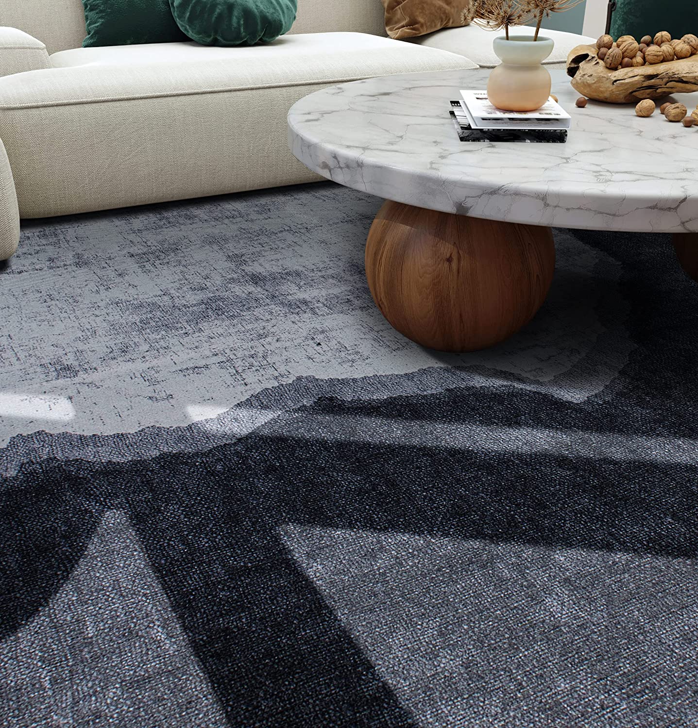 Contemporary Modern Abstract Stain Resistant Flat Weave Eco Friendly Premium Recycled Machine Washable Area Rug 8'4"x11'6" Ivory