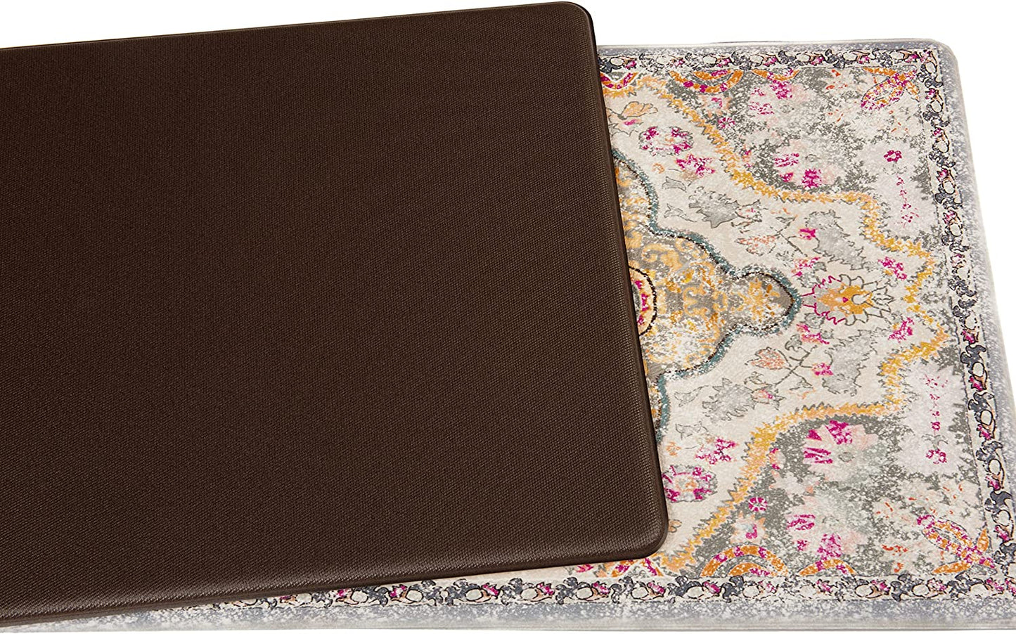 Distressed Bohemian Anti Fatigue Non Slip Stain Resistant Mat - 18" x 47" Cream