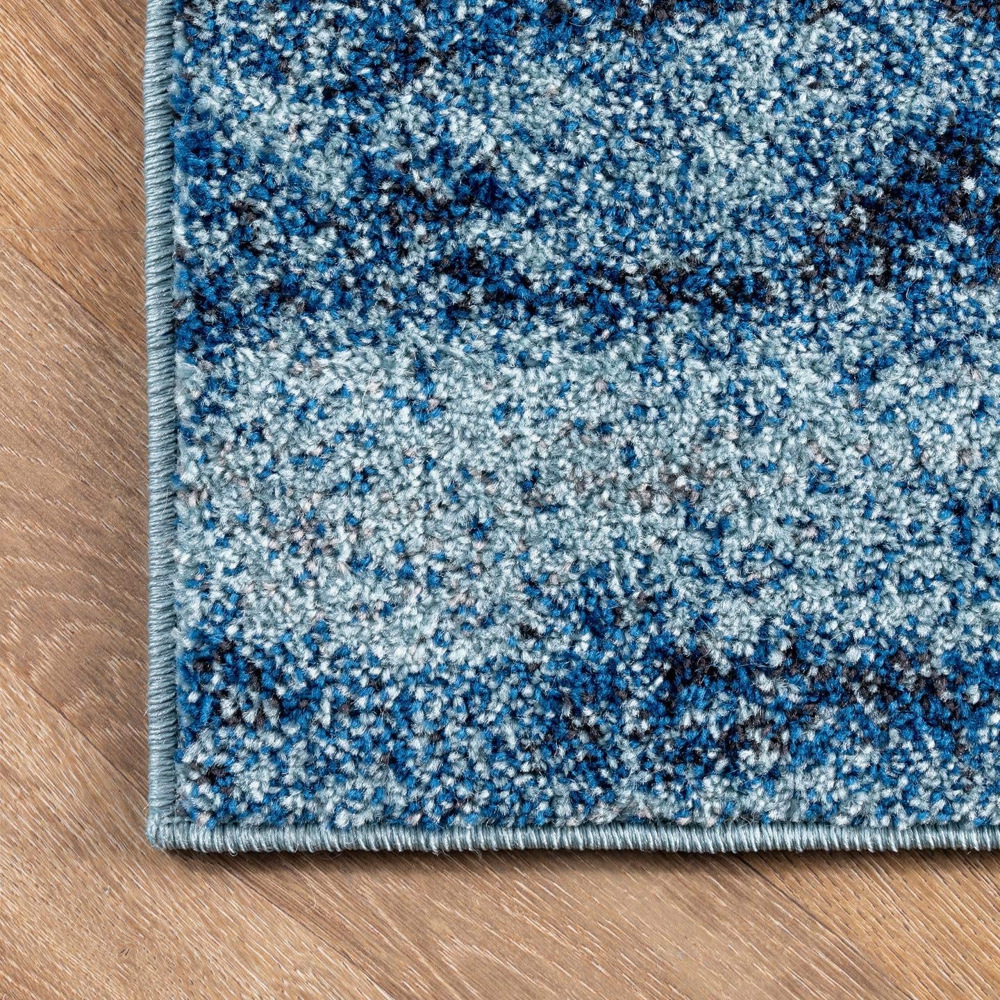 Contemporary Abstract Blue Soft Area Rug