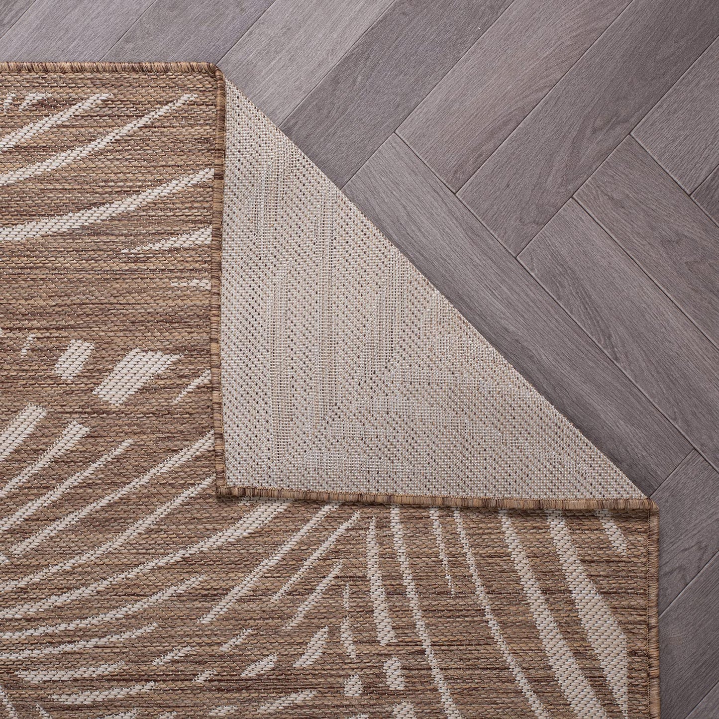 Contemporary Palm Leaf Flat Weave Rugs for Indoor/Outdoor