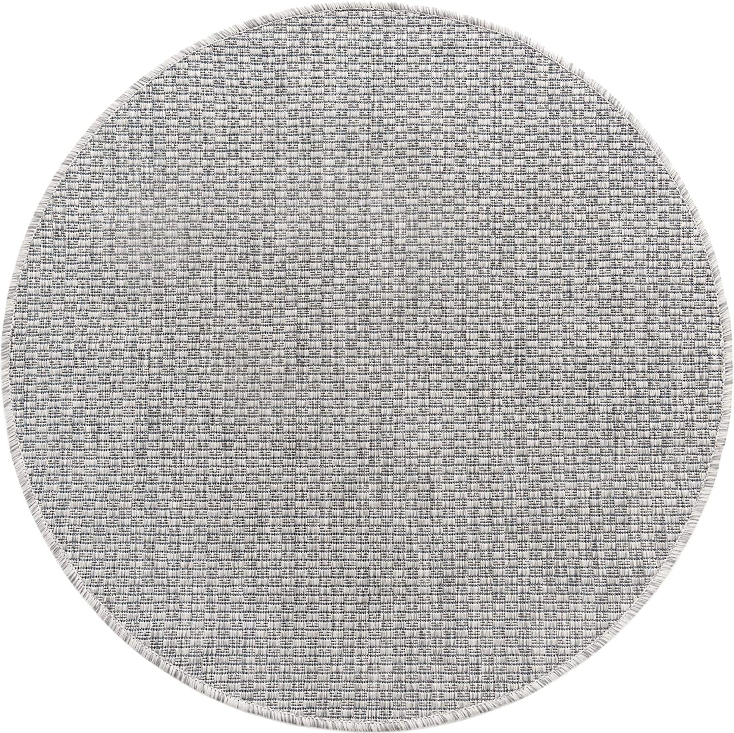 Casual Transitional Indoor Outdoor Flatweave Light Gray Area Rug