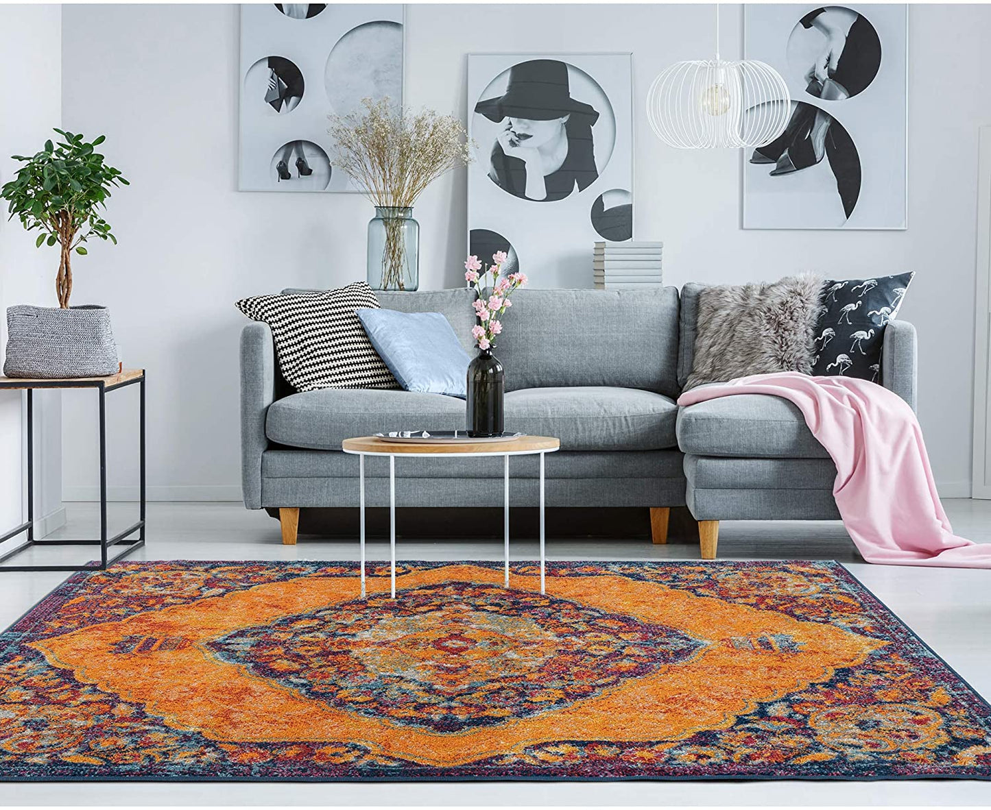 Medallilon Area Rug  Orange