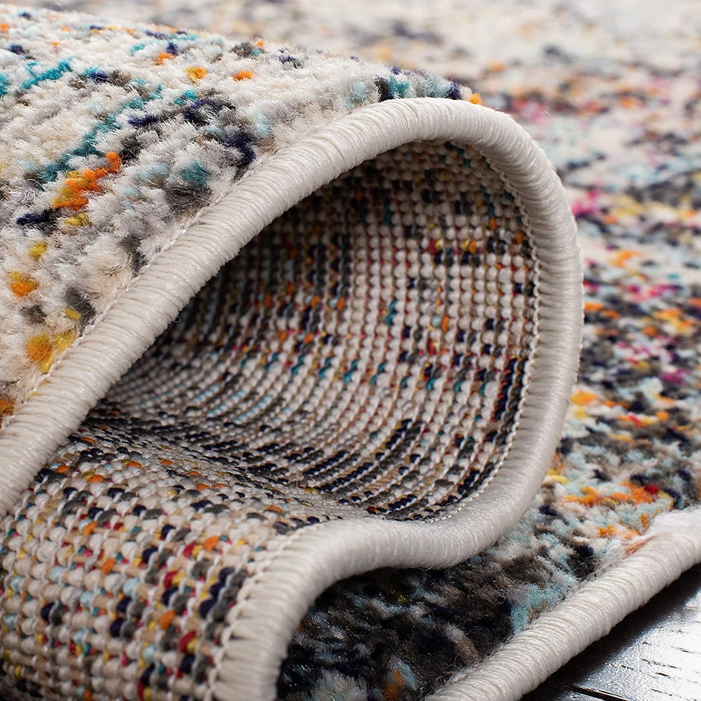 Modern Contemporary Abstract Area Rug,  Round, Black/Gold