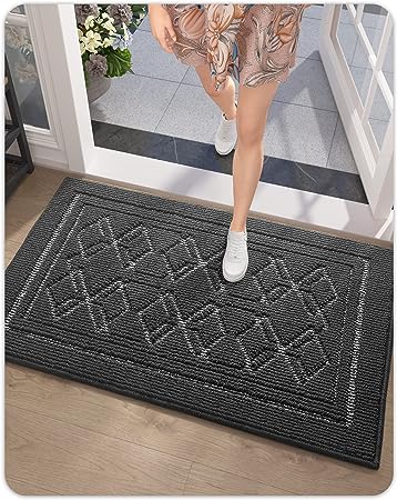 18"x32" Entryway Rug Blue Door Mats Indoor Entrance, Non Slip Absorbent Front Doormat, Washable Low-Profile Entry Rugs for Inside House