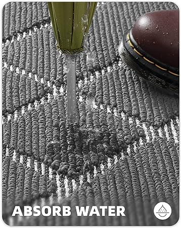 22"x 37.5" Front Boho Non Slip Indoor Entrance Low Profile Machine Washable Door Mat