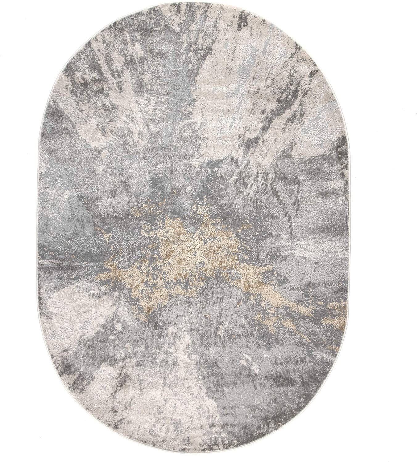 Cyn Abstract Silver Grey Tan Soft Area Rug