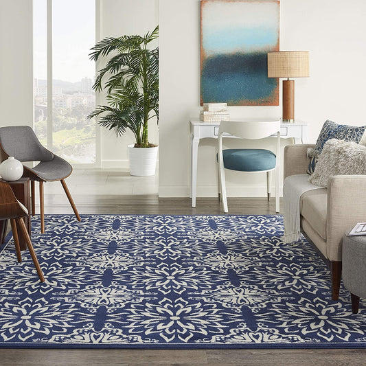 Navy Ivory Transitional Area Rug