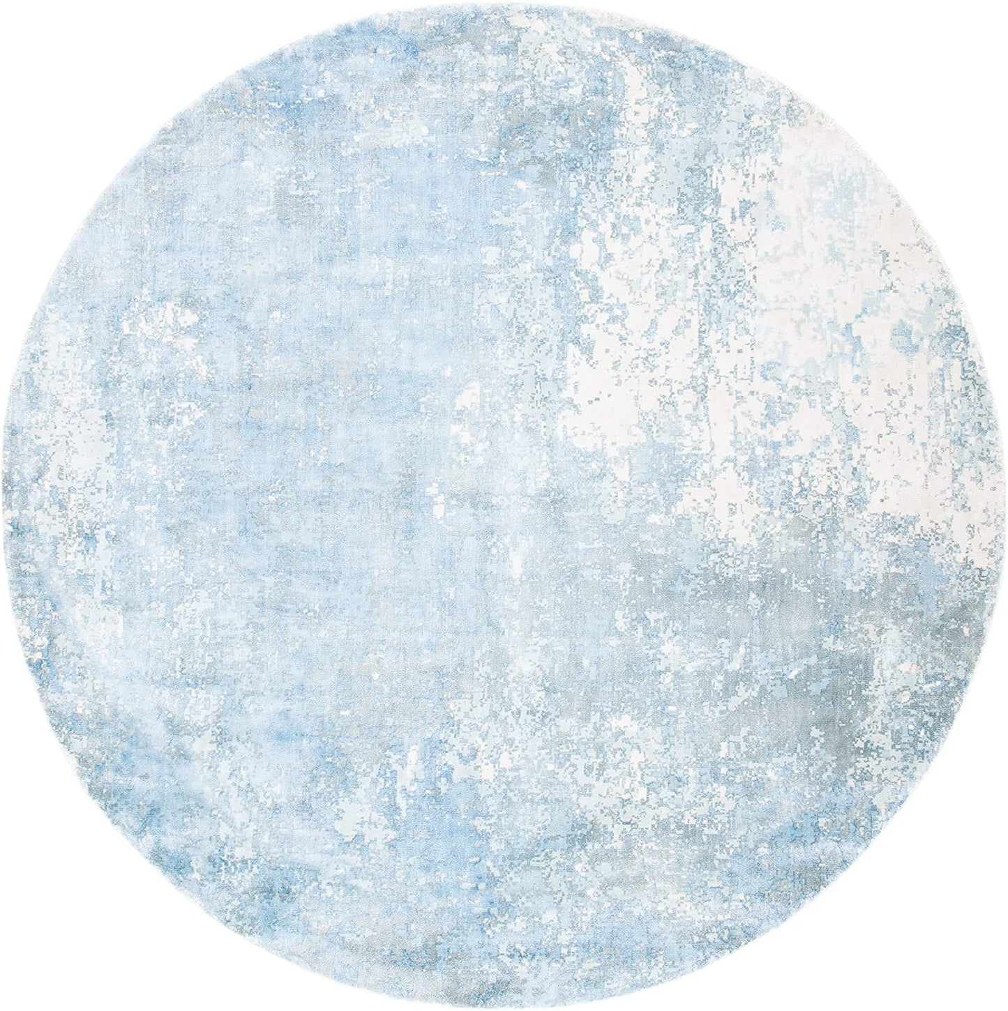 Mirage Collection MIR411A Handmade Modern Abstract Viscose Area Rug Aqua