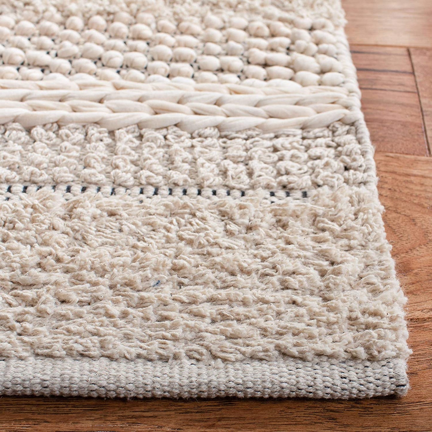 Ivory Handmade Cotton Area Rug