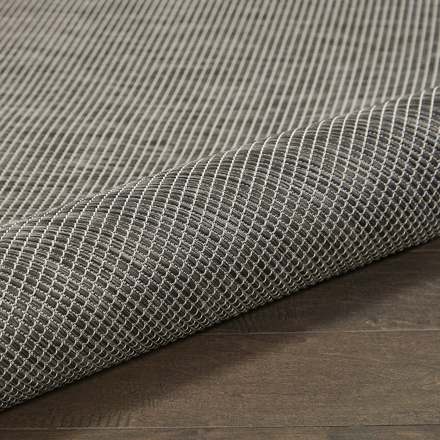 Flat-Weave Indoor/Outdoor Charcoal Soft Area Rug