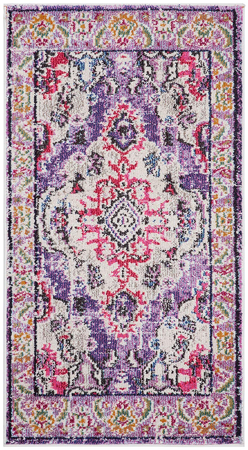 Distressed Violet Fuchsia Soft Area Rug