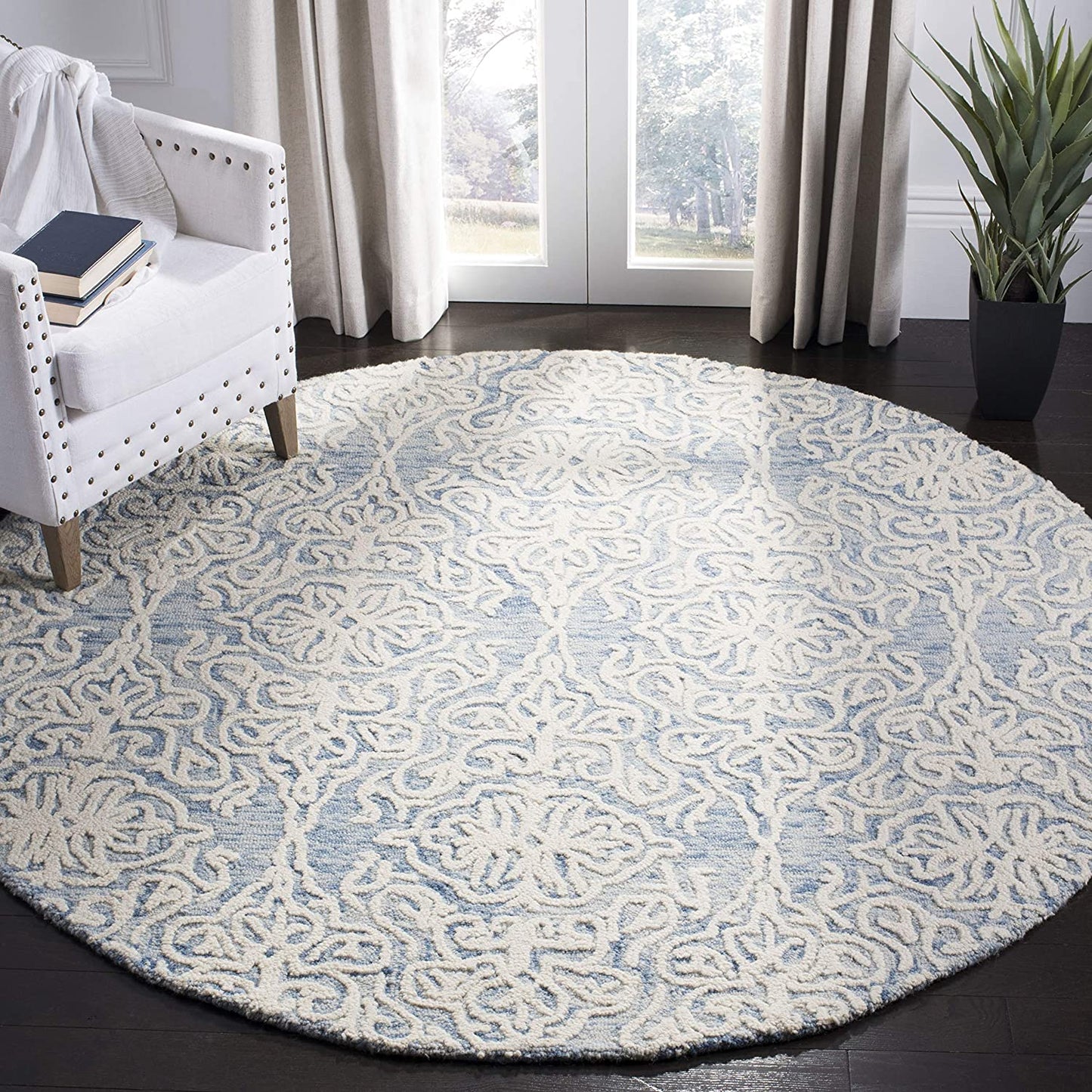 Blossom Collection BLM112B Handmade Premium Wool Soft Area Rug Beige / Ivory