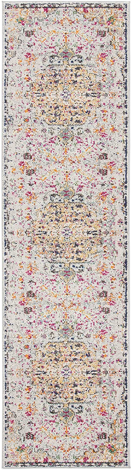 Boho Chic Medallion Distressed Soft Area Rug Grey / Gold
