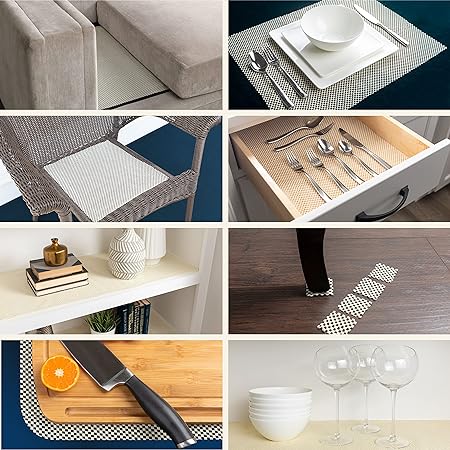Non Adhesive, Non Slip Shelf Liner for Kitchen Cabinets, 12 in x 10 Ft, Easy Install Storage Mat