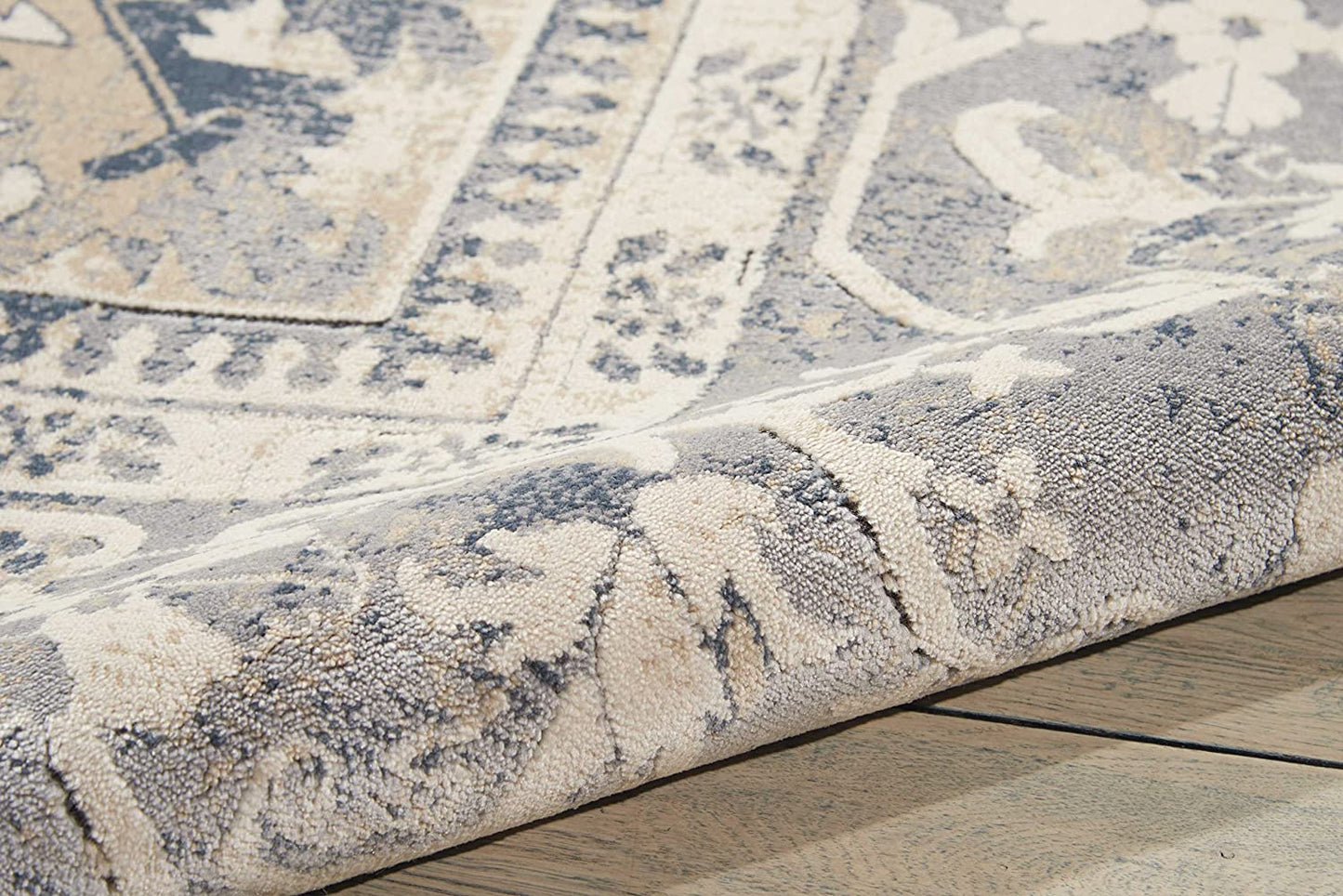 Antique Kathy Irelands Ivory Blue Soft Area Rug