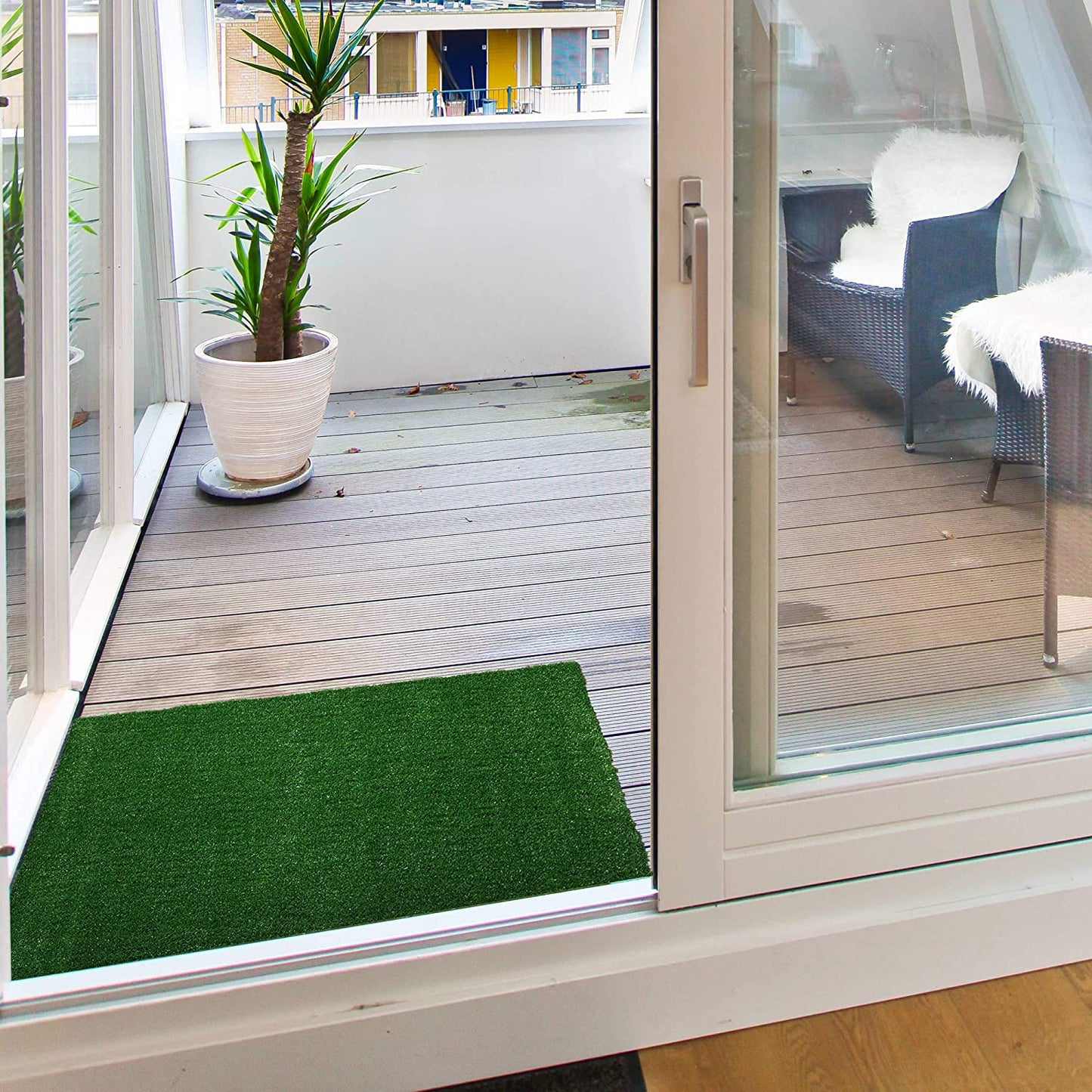Garden Grass Artificial Turf Door Mat Rug, 20"X30", Green
