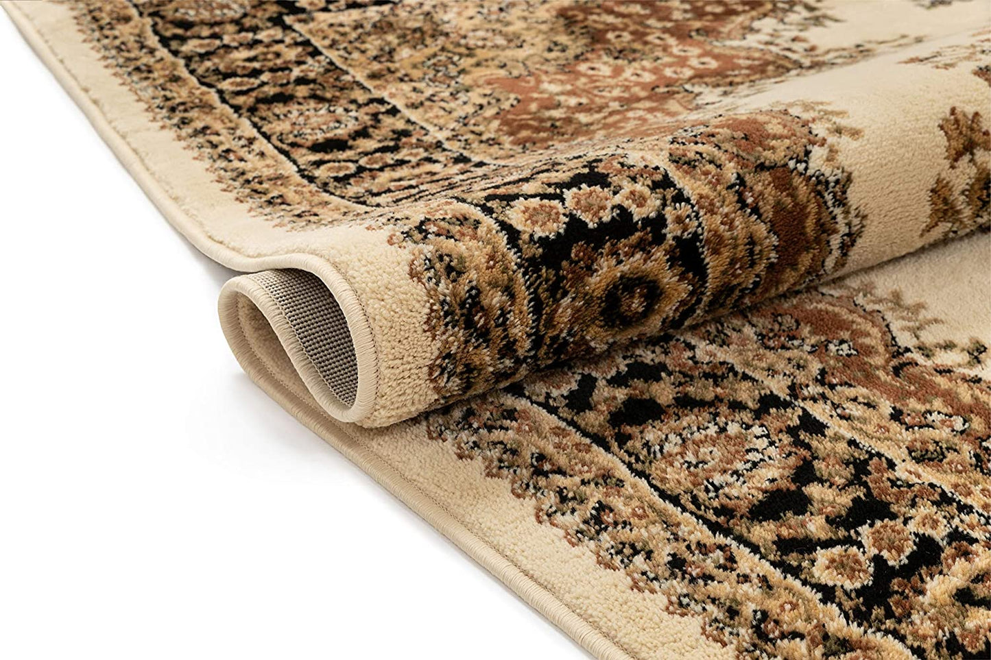 Medallion Oriental Persian Area Rug Ivory